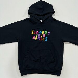 Bricks & Wood Support Your Homies Mens Medium Hoodie Pullover Black